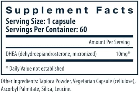 Vital Nutrients DHEA 10mg - Suplemento Vegano Micronizado para Hombres y Mujeres - Apoya el Equilibrio Hormonal y Metabolismo Saludable - 60 Cápsulas - imagen 2