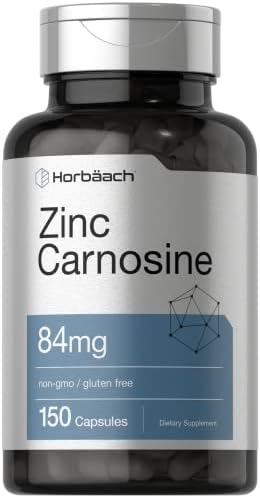 Suplemento de Zinc Carnosina Horbäach | 84 mg por Cápsula | 150 Cápsulas | Sin OGM y Libre de Gluten - imagen 1