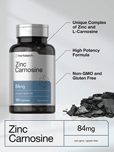 Suplemento de Zinc Carnosina Horbäach | 84 mg por Cápsula | 150 Cápsulas | Sin OGM y Libre de Gluten - imagen 3