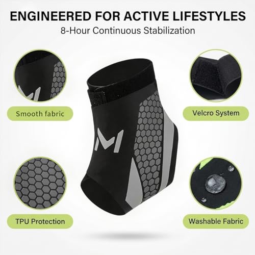 Faja de Tobillo Ajustable 2 Piezas para Hombre y Mujer, Estabilizador Figura-8 con Correas para Baloncesto, Voleibol y Correr, Alivio de Esguince y - imagen 3