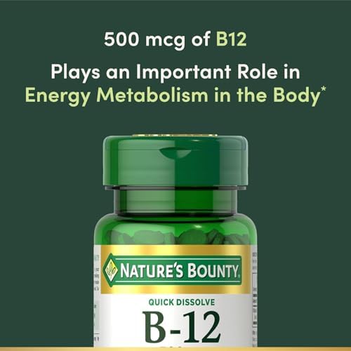 Tabletas de B-12 de Nature's Bounty, 500 mcg, 300 tabletas (3 frascos de 100 tabletas) - imagen 2