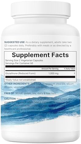 Micro Ingredients Glutatión 1,000mg, 120 Cápsulas Veganas | Suplemento Antioxidante Extra Fuerte para Salud Hepática e Inmunidad | Sin OGM, Sin - imagen 6