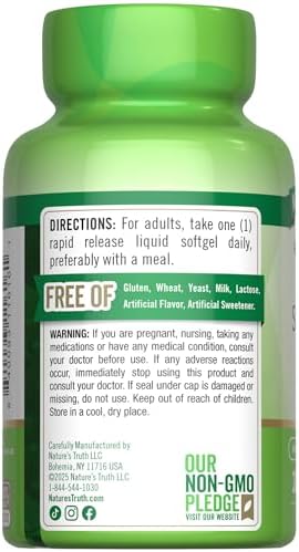 Suplemento de Zinc 50mg de Nature's Truth | con Vitamina C | 200 Cápsulas Blandas Líquidas | Sin OGM y Sin Gluten - imagen 7