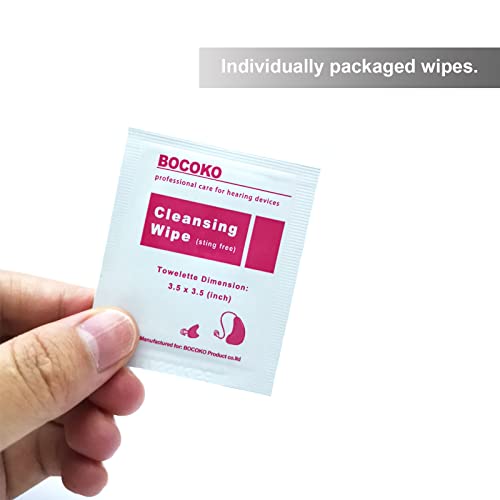 Toallitas de Limpieza BOCOKO para Audífonos - 120 Piezas Empacadas Individualmente con Herramientas de Limpieza para Amplificadores Auditivos - imagen 3