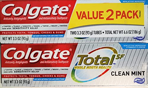 Pasta dental Colgate Total, menta fresca, 2 paquetes de 3.3 oz (6.6 Fl Oz) - imagen 1
