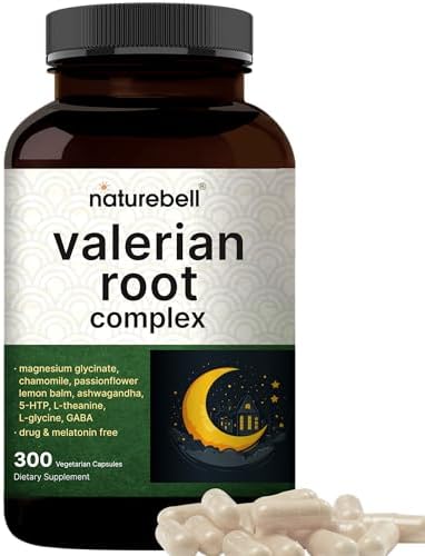NatureBell Raíz de Valeriana para Dormir, 300 Cápsulas Vegetales con Magnesio, Manzanilla, Pasiflora, Melisa, Ashwagandha y Más – Suplemento para - imagen 1