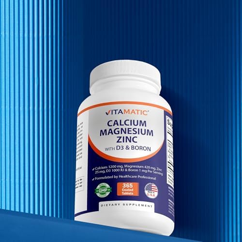 Suplemento Vitamatic de Calcio, Magnesio, Zinc, D3 y Boro | 365 Tabletas Recubiertas | Calcio 1200 mg, Magnesio 420 mg, Zinc 25 mg, Vitamina D3 1000 - imagen 4