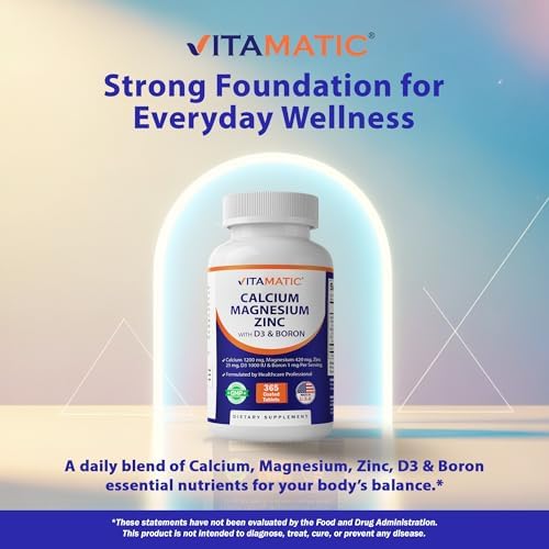 Suplemento Vitamatic de Calcio, Magnesio, Zinc, D3 y Boro | 365 Tabletas Recubiertas | Calcio 1200 mg, Magnesio 420 mg, Zinc 25 mg, Vitamina D3 1000 - imagen 5