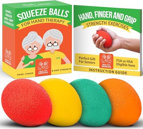Pelotas de Squeeze para Terapia de Mano para Personas Mayores - Set de 4 Pelotas para Ejercicio de Artritis y Síndrome del Túnel Carpiano - Pelotas - imagen 1