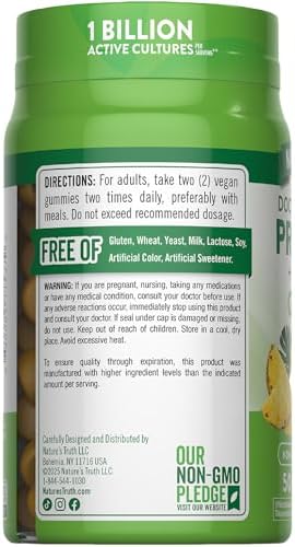 Gomitas Probióticas para Adultos Nature's Truth | 50 Piezas | Suplemento Digestivo Vegano, Sin OGM y Libre de Gluten - imagen 7
