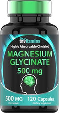 Glicinato de Magnesio 500mg por Cápsula - 120 Cápsulas | Suplemento Chelado para Sueño, Calma, Nervios, Articulaciones y Huesos* | No Transgénico - imagen 1
