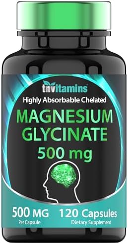 Glicinato de Magnesio 500mg por Cápsula - 120 Cápsulas | Suplemento Chelado para Sueño, Calma, Nervios, Articulaciones y Huesos* | No Transgénico - imagen 1