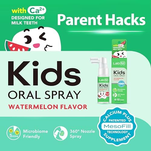 LAB52 Spray Oral para Niños, Ayuda para el Cepillado de Dientes, Cuidado Bucal Diario y Aliento Fresco, Aprobado por Niños, Sin Flúor, Sabor Sandía - imagen 2