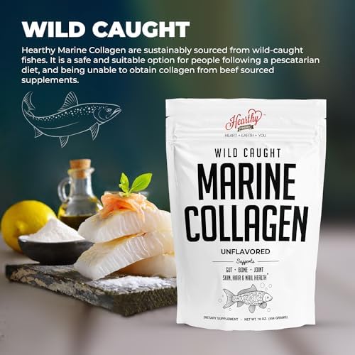 Polvo de Colágeno Marino HEARTHY FOODS 16 Oz - Proveniente de Pescados Silvestres, Amigable para Pescatarianos, Certificado Keto y No-OGM - Fácil de - imagen 4