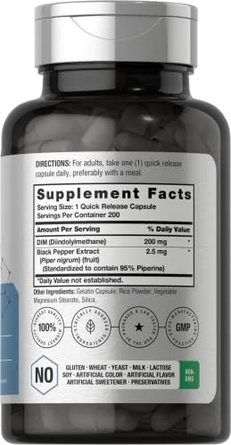 Suplemento DIM Horbäach 200mg | 200 Cápsulas | Extracto de Pimienta Negra | Diindolilmetano Avanzado para Mujeres y Hombres | Sin OGM, Sin Gluten - imagen 2