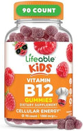 Vitaminas B12 para Niños Lifeable | 1000 mcg | Gomas de Sabor Delicioso | Sin Gluten, Veganas | Apoyo Energético, del Ánimo y Sistema Nervioso | 90 - imagen 1