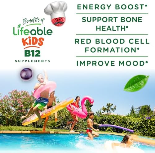Vitaminas B12 para Niños Lifeable | 1000 mcg | Gomas de Sabor Delicioso | Sin Gluten, Veganas | Apoyo Energético, del Ánimo y Sistema Nervioso | 90 - imagen 3