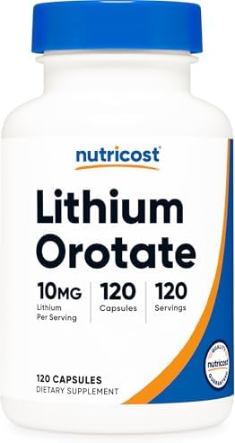 Nutricost Orotato de Litio (10mg) 120 Cápsulas - Suplemento Vegano de Litio, Libre de OGM y Gluten - imagen 1