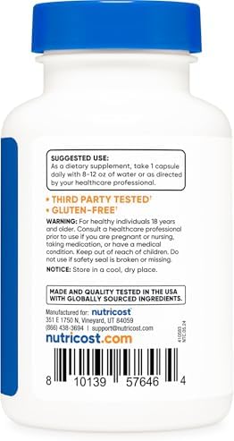 Nutricost Orotato de Litio (10mg) 120 Cápsulas - Suplemento Vegano de Litio, Libre de OGM y Gluten - imagen 4