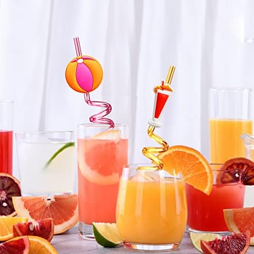 24 Popotes Locos de Playa para Niños - Suministros para Fiesta de Verano, Decoraciones y Regalos de Fin de Año con 2 Cepillos de Limpieza - imagen 3