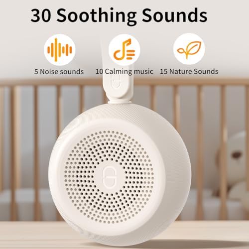 Máquina de Sonido Blanco Easysleep Portátil para Dormir con 30 Sonidos Relajantes, 12 Colores de Luz Nocturna, Función de Temporizador y Recargable - imagen 2