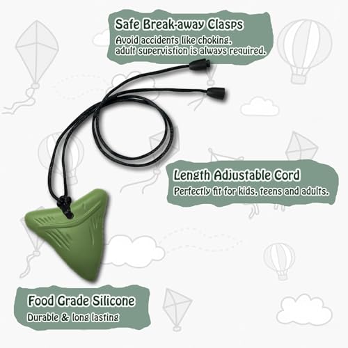 Collares Masticables para Niños y Adultos Sensibles - 7 Piezas de Collares de Silicón para Autismo, TDAH, Ansiedad, Estimulación Oral, Libre de BPA - imagen 2