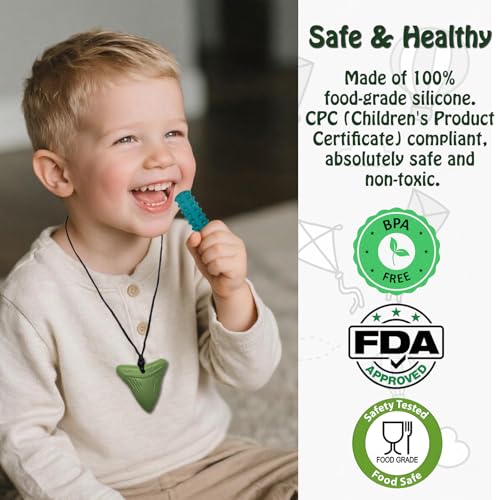 Collares Masticables para Niños y Adultos Sensibles - 7 Piezas de Collares de Silicón para Autismo, TDAH, Ansiedad, Estimulación Oral, Libre de BPA - imagen 3