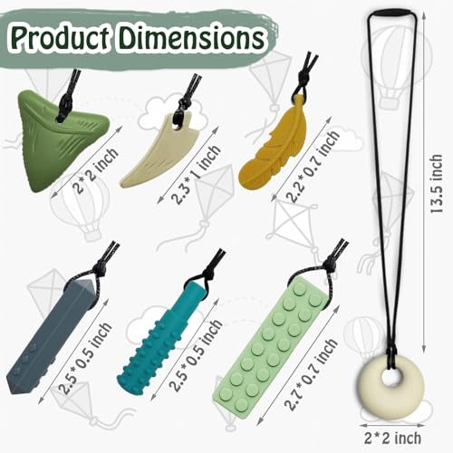 Collares Masticables para Niños y Adultos Sensibles - 7 Piezas de Collares de Silicón para Autismo, TDAH, Ansiedad, Estimulación Oral, Libre de BPA - imagen 4