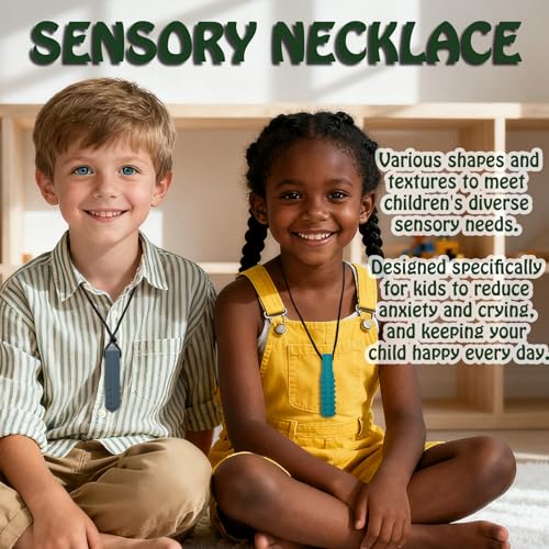 Collares Masticables para Niños y Adultos Sensibles - 7 Piezas de Collares de Silicón para Autismo, TDAH, Ansiedad, Estimulación Oral, Libre de BPA - imagen 6