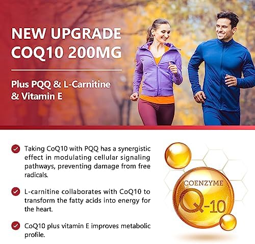 NATURE TARGET CoQ10 200mg con PQQ, L-Carnitina y Omega-3, Alta Absorción, Apoya el Corazón y Sistema Inmunológico, 120 Porciones - imagen 4
