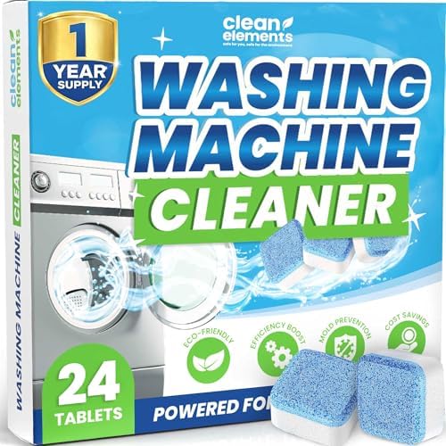 Tabletas Limpiadoras para Lavadoras Clean Elements 24 Piezas – Desincrustante Profundo para Lavadoras HE, de Carga Frontal y Superior – Seguras para - imagen 1