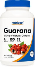 Nutricost Guarana 1000mg, 150 Cápsulas Vegetarianas - Suplemento Energizante Natural de Cafeína Brasileña - imagen 1