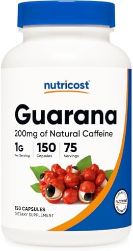 Nutricost Guarana 1000mg, 150 Cápsulas Vegetarianas - Suplemento Energizante Natural de Cafeína Brasileña - imagen 1