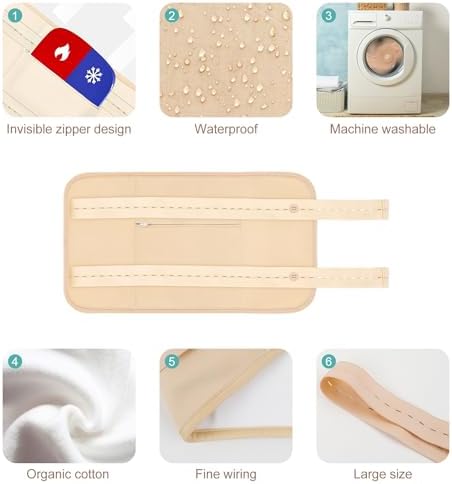 Kit de 6 Paños de Aceite de Ricino de Algodón Orgánico para Desintoxicación del Hígado, Estómago, Cuello y Cuerpo, Reutilizables con Correa - imagen 6