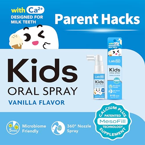 LAB52 Spray Oral para Niños, Ayuda para Cepillado de Dientes, Cuidado Bucal Diario y Aliento Fresco, Aprobado por Niños, Sin Flúor, Sabor Vainilla - imagen 2
