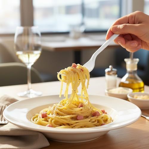 Tenedor desechable de plástico blanco de 700 piezas, peso medio, resistente al calor y libre de BPA, sólido y duradero para fiestas y restaurantes - imagen 4