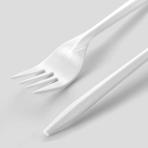 Tenedor desechable de plástico blanco de 700 piezas, peso medio, resistente al calor y libre de BPA, sólido y duradero para fiestas y restaurantes - imagen 6