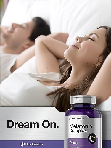 Horbäach Melatonina 40mg Complejo | 360 Tabletas de Disolución Rápida | Suplemento Extra Fuerte para Adultos | con Manzanilla y Ashwagandha | - imagen 7