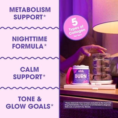 Obvi Collagenic Burn PM | Péptidos de colágeno nocturno para dormir y recuperar | 5 tipos de colágeno + Ashwagandha, GABA y melatonina | Soporte - imagen 3