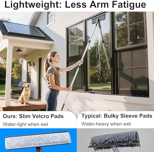 Kit de limpieza de ventanas Purexa 3 en 1 - Limpiador de ventanas de 60 con 3 paños de microfibra y cepillo para pantallas, herramienta ligera y - imagen 5