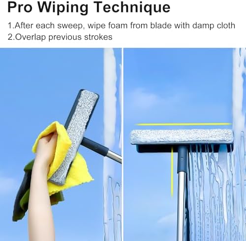 Kit de limpieza de ventanas Purexa 3 en 1 - Limpiador de ventanas de 60 con 3 paños de microfibra y cepillo para pantallas, herramienta ligera y - imagen 6