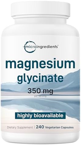 Micro Ingredients Magnesio Glicinato 350mg por Porción, 240 Cápsulas Veganas | Forma Elemental Potente, 100% Quelado, Alta Biodisponibilidad | - imagen 1