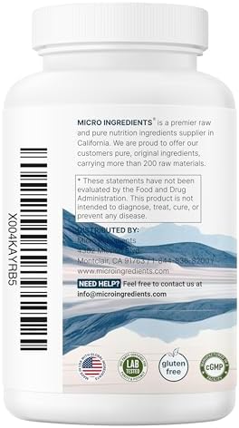 Micro Ingredients Magnesio Glicinato 350mg por Porción, 240 Cápsulas Veganas | Forma Elemental Potente, 100% Quelado, Alta Biodisponibilidad | - imagen 7