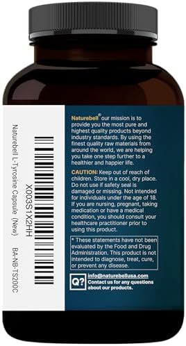 Suplemento de L-Tirosina, 1,500 mg por porción, 240 cápsulas | Aminoácidos Esenciales – Apoyo para la Salud Cerebral, Memoria y Alerta Mental – Sin - imagen 8