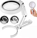 Lupa con Luz y Soporte, Lente Grande de 3.55 Pulgadas, Brazo Plegable Ligero, Lupa Iluminada con LED y Brillo Ajustable para Lectura, Trabajo - imagen 1