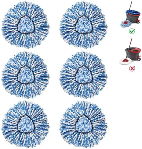 Repuestos de Cabezas de Trapeador O-Ceda RinseClean Dual, Microfibra, Paquete de 6, Fácil Limpieza, Color Azul - imagen 1