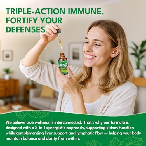 Gotas Detox y Reparación 24 en 1 para Riñón, Hígado y Linfa, Fórmula Inmunológica con Arándano y Cardo Mariano, Sabor Fresa, 2 FL Oz - imagen 4