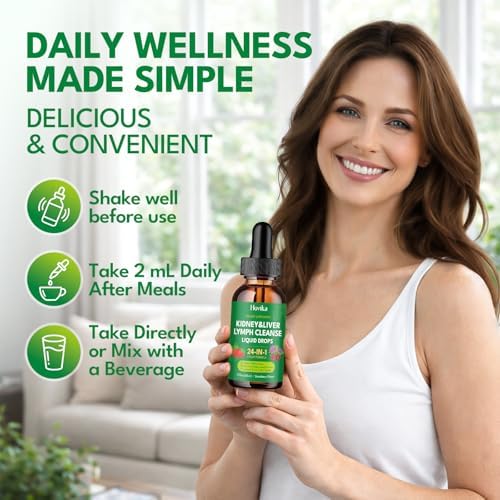 Gotas Detox y Reparación 24 en 1 para Riñón, Hígado y Linfa, Fórmula Inmunológica con Arándano y Cardo Mariano, Sabor Fresa, 2 FL Oz - imagen 8