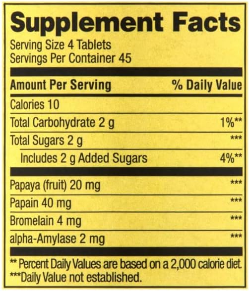 Tabletas Masticables de Complejo Enzimático de Papaya Spring Valley - Paquete de 2, 180 Tabletas en Total - imagen 4