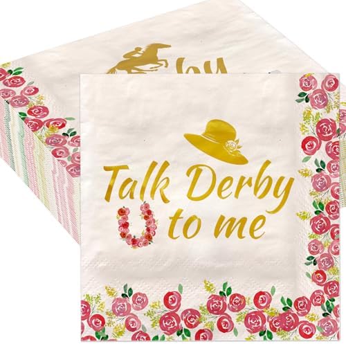 Servilletas desechables Fancy Land de carreras de caballos, 100 piezas, con foil dorado, para fiesta de Derby - imagen 1
